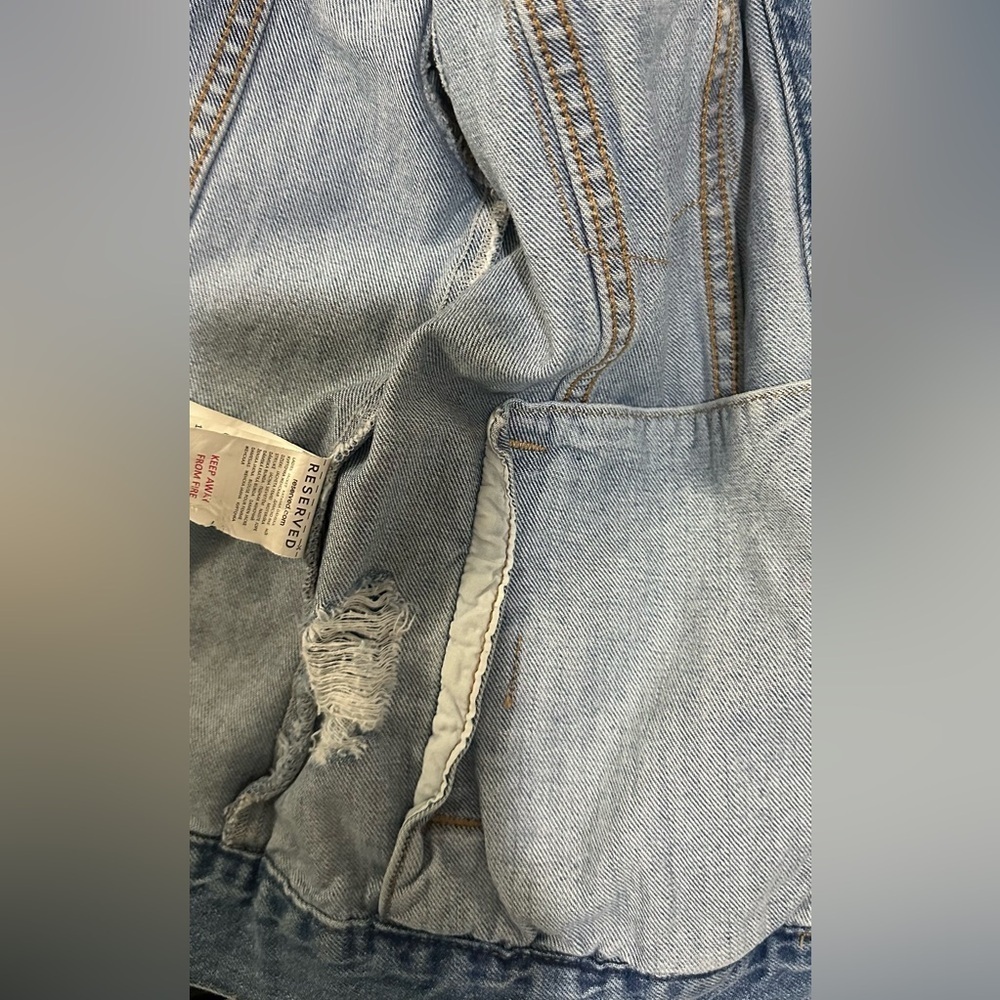 057 Reserved Denim Jacket | EUC Light blue wash | Streetwear & Trendy (Size 36) - Picture 10 of 13